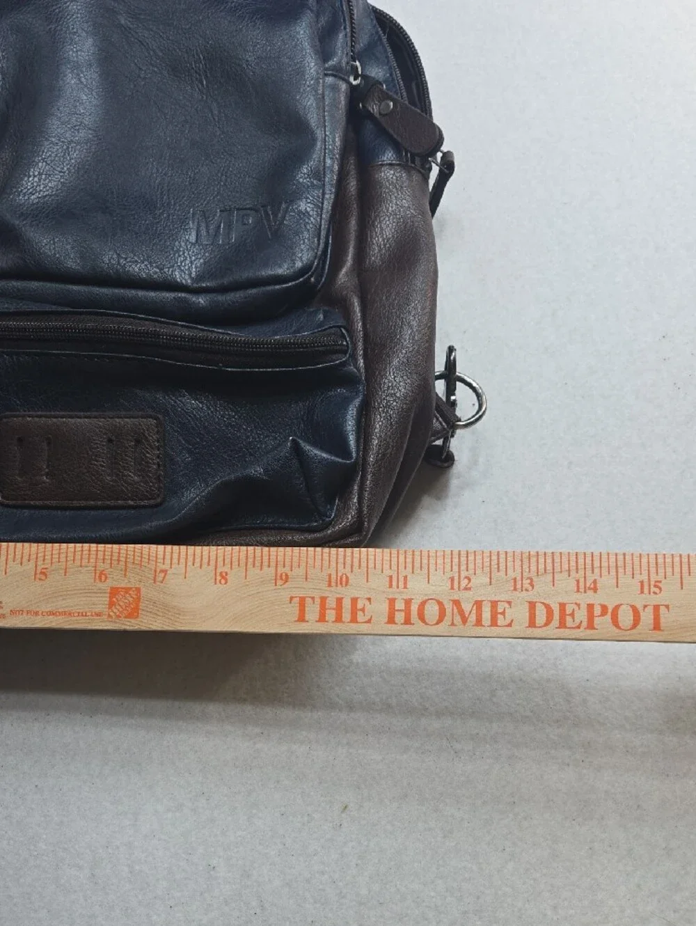 Men's Two-Tone Navy and Brown Sling Backpack